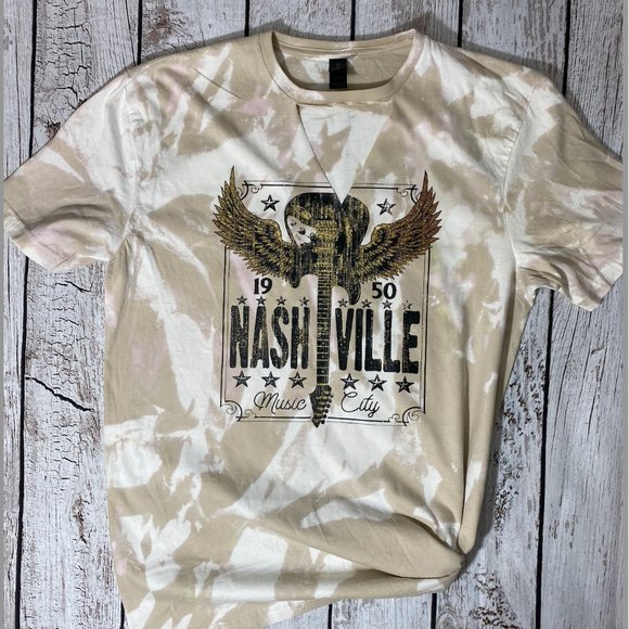 Backstage Customs Tops - ⚫️NOT PERFECT* Nashville Bleached Tee